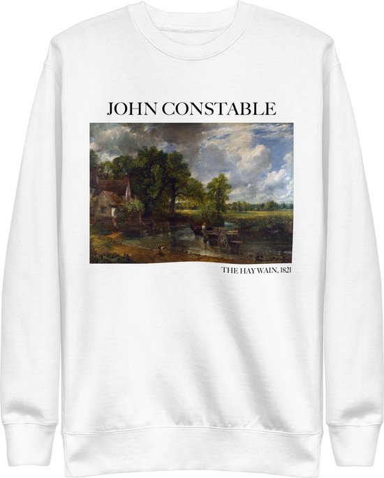 John Constable 'De Hooiwagen' ("The Hay Wain") Beroemd Schilderij Sweatshirt | Unisex Premium Sweatshirt | Wit | M