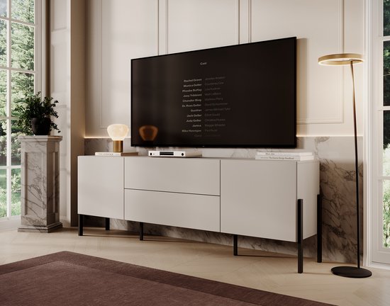 Meubella - TV-Meubel Jordy - Beige - 204 cm - Met lades