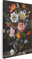 Artaza Peinture sur toile représentant des Fleurs dans un vase en Verres – 80 x 120 – Groot – Photo sur toile – Impression sur toile