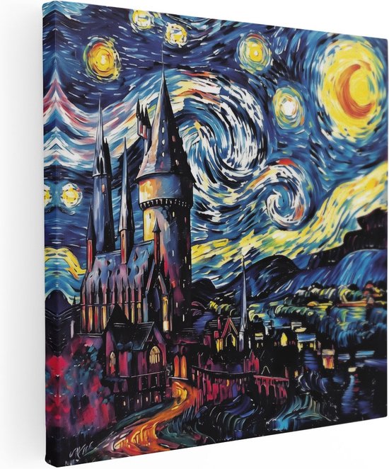 Artaza Canvas Schilderij Harry Potter Sterrennacht Kunstwerk - Foto Op Canvas - Canvas Print
