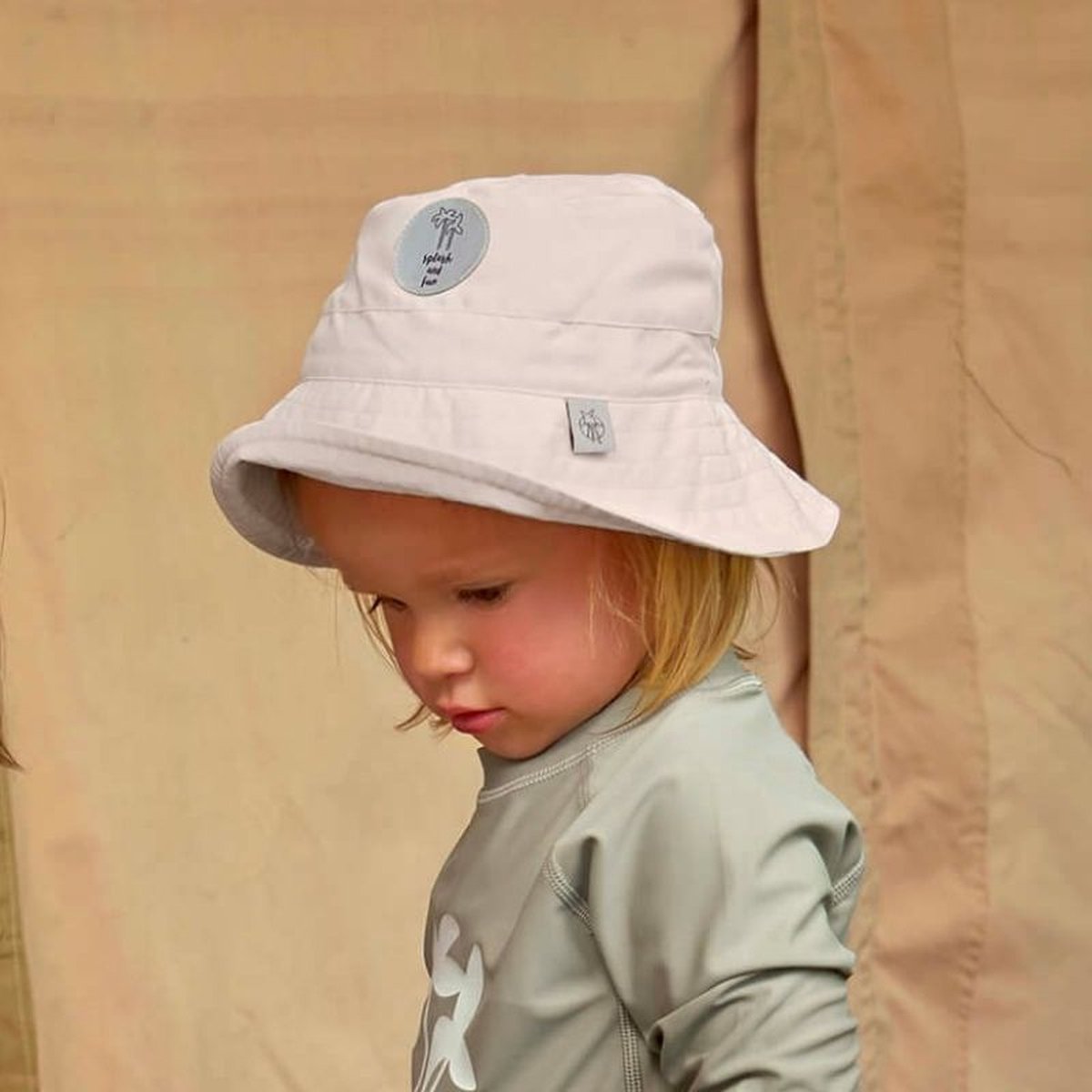 Lässig Hoed Vissershoedje met UV-bescherming Splash & Fun Offwhite - maat L (50-51cm)