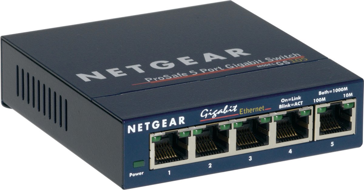 NETGEAR GS105GE - Netwerk Switch - Unmanaged - 1 Gbps - 5 poorten op Prijzenvolger.com