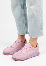 Sacha - Dames - Roze nubuck sneakers - Maat 36