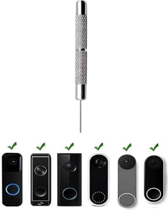 TLVX Sterke Metalen Pin voor Eufy Deurbel –Eufy Deurbel demonteren - Pen Eufy Deurbel - Hulpmiddel Eufy Deurbel verwijderen - Hoge kwaliteit sterke metalen pen speciaal voor Eufy deurbellen - 1 stuks — afbeelding 4