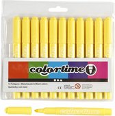 Stiften - Viltstiften - Citroengeel - Semi Transparant - Papier, Karton, Kleurboeken - Lijndikte 5mm - 12 stuks