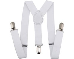 Jumada - Bretels voor Mannen - Geschikt voor Business, Bruiloften en Feesten - Praktische en Modieuze Accessoire voor op Kantoor - wit