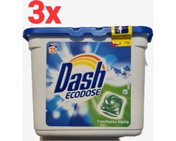 Dash pods Ecodose Alpina Pods - Wasmiddel - 75 wasbeurten (3x25 pods)- Voordeelverpakking