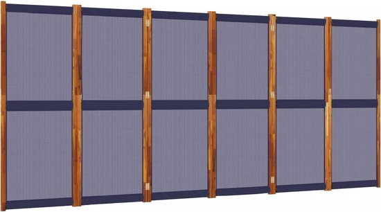 vidaXL - Kamerscherm - met - 6 - panelen - 420x180 - cm - donkerblauw