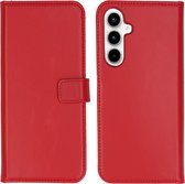 Étui Selencia pour Samsung Galaxy A35 avec porte-cartes - Bookcase en cuir véritable Selencia - Rouge