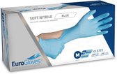 Eurogloves handschoenen - soft nitrile - blauw - Medium - poedervrij- 10 x 100 stuks voordeelverpakking