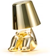 YONO Decoratieve Tafellamp Oplaadbaar - Nachtlampje Slaapkamer - Bureaulamp Woonkamer - Woondecoratie Beelden en Figuren - Waarom - Goud