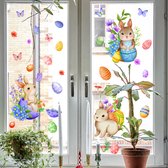 Autocollants de fenêtre de Pasen - Décoration de Pasen - Décorations de Pasen - lapins - Oeufs de Pâques - fleurs - Enfants de Pasen - Stickerkamer®