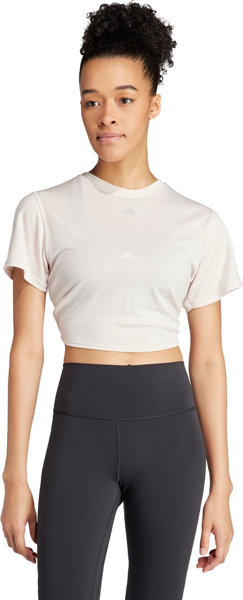 adidas Performance Yoga Studio Wrapped T-shirt Dames Roze