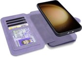 iPhone 15 Pro Max Bookcase hoesje - CaseMe - Effen Lila - Kunstleer - Portemonnee met 14 Vakjes voor Pasjes en Ritsvak