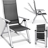 Chaise de jardin de Luxe - Chaises de jardin - Chaise pliante - Chaise pliante pour terrasse / Jardin/ camping - Ensemble de jardin - Chaise de camping - Chaise de jardin - Réglable et pliable - Argent - 1x