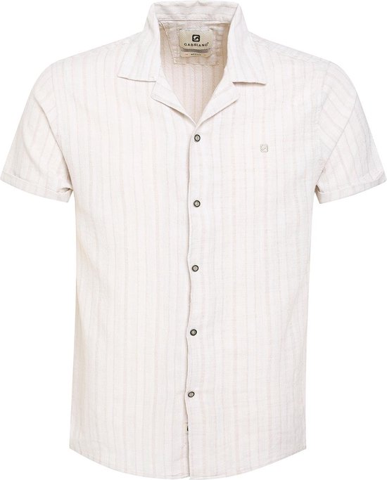 Gabbiano Overhemd Overhemd Resort Streepstructuur 334553 01 Beige Mannen Maat - XL
