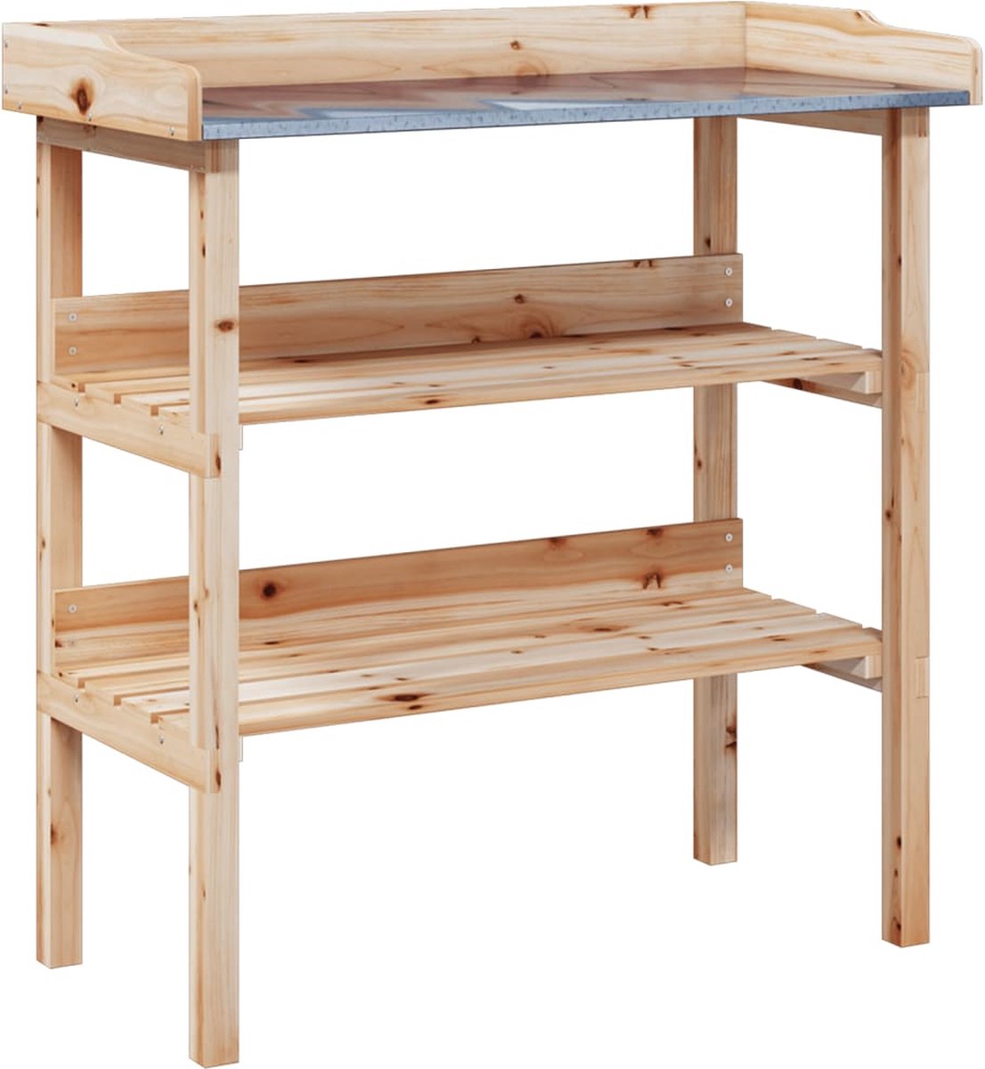 VidaXL Plantentafel met schappen 78x38x82 5 cm massief vurenhout