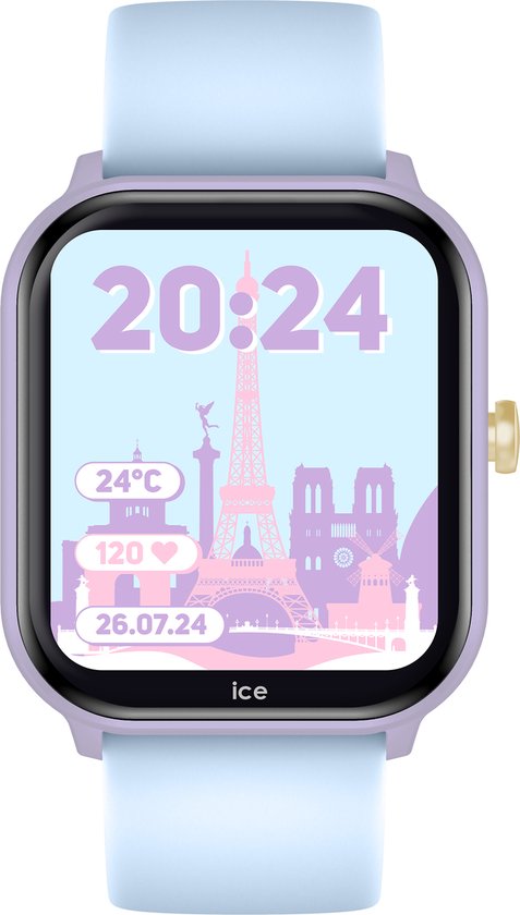 Ice Watch Ice Smart Junior 2.0 - Violet - Blue Doux 022801 Montre - Siliconen - Blauw - Ø 38 mm