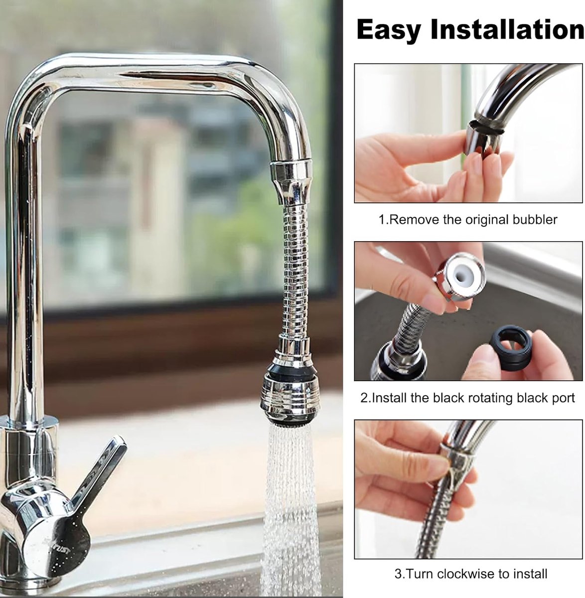 Kraan Opzetstuk, 360° Draaibaar Beluchter Kraan, Mengmondstuk 2 Stralen Kraanverlenging Waterkraan 22 Mm Binnendraad Fm22 Keuken Badkamer