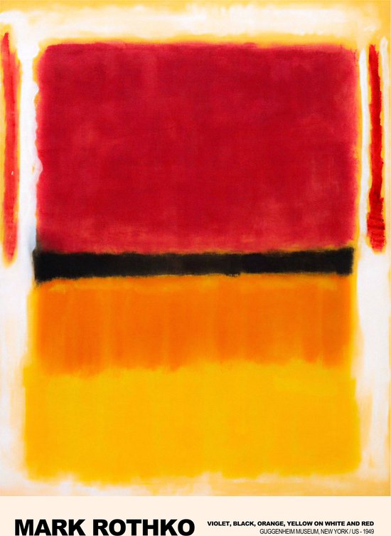 Mark Rothko Violet, Black, Orange, Yellow on White and Red Poster - 40x50 cm