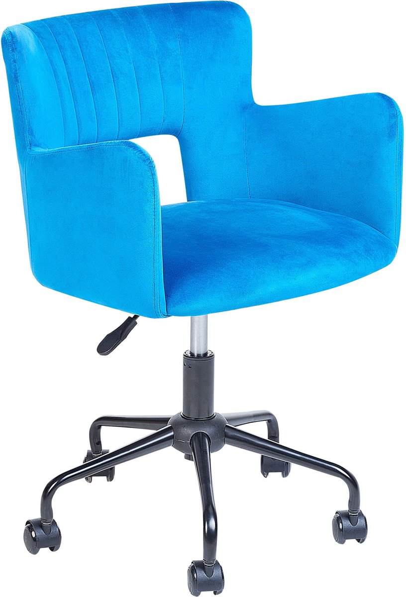 SANILAC - Bureaustoel - Blauw - Fluweel