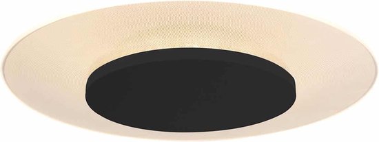 Zwarte led plafondlamp Lido rond | 1 lichts | transparant / zwart | kunststof / metaal | Ø 42 cm | hal / woonkamer lamp | modern design