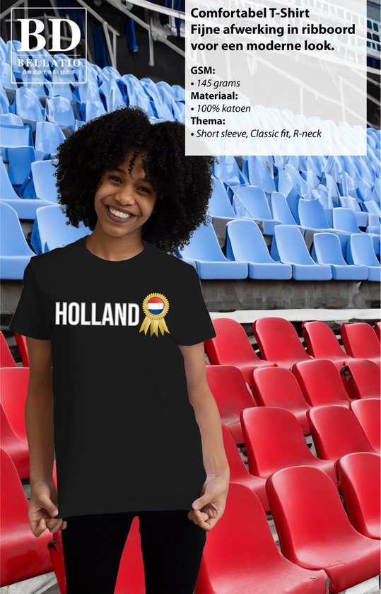 Bellatio Decorations Chemise de déguisement pour dames - Holland - noir - supporter - soirée à thème - Nederland L