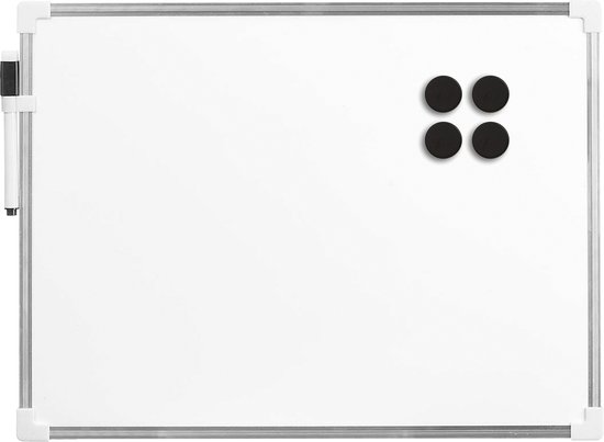 Whiteboard/memobord magnetisch - met marker en magneten - zwart - 30 x 40 cm