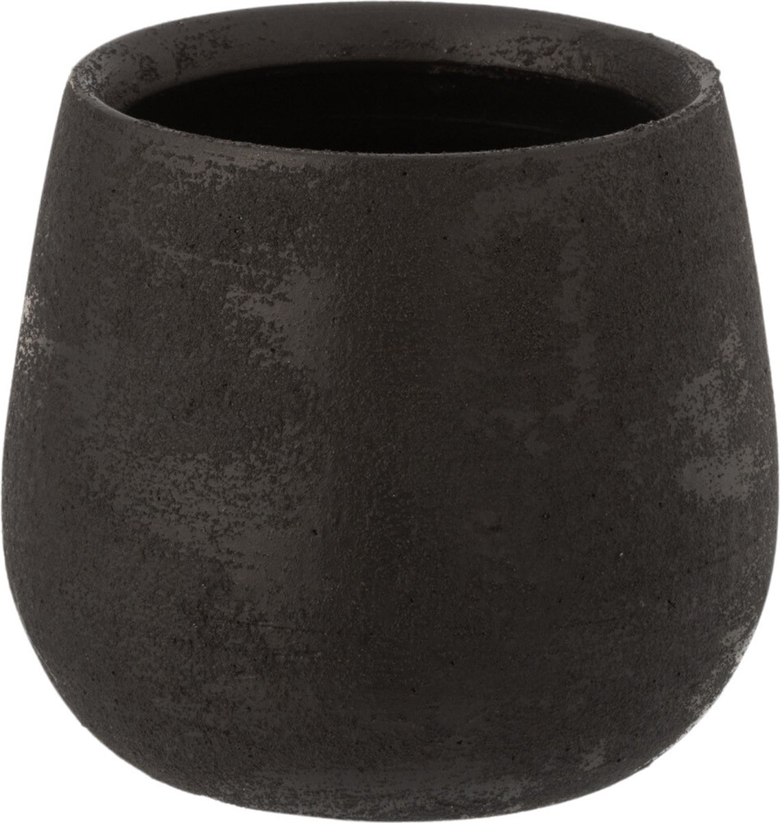 J-Line bloempot Oneffen Ruw - keramiek - zwart - small - Ø 16.50 cm