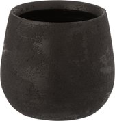J-Line bloempot Oneffen Ruw - keramiek - zwart - small - Ø 16.50 cm