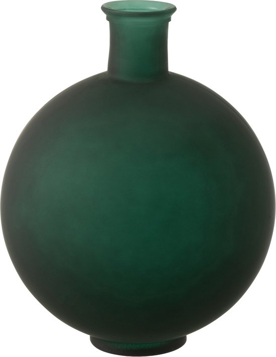 J-Line vaas Bal - glas - mat groen - large - 44.00 cm hoog