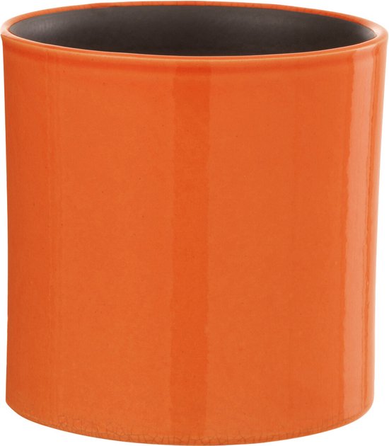 J-Line bloempot Flek - keramiek - oranje - small - Ø 16.50 cm