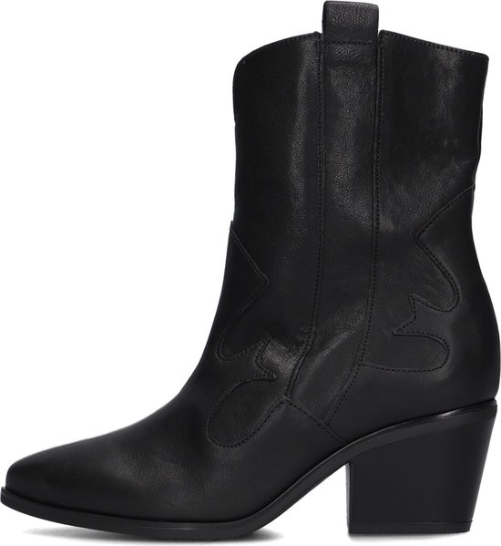 Enkellaarsjes Voor Vrouwen Puntschoen Chunky Hakken Casual Dames Laarzen Met Zijrits Halfhoge Laarsjes Platte Halfhoge Laarzen,zwart,38