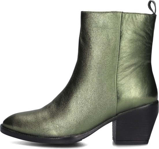 Notre-V Ki4563 Enkellaarsjes - Enkelboots met rits - Dames - Groen - Maat 41