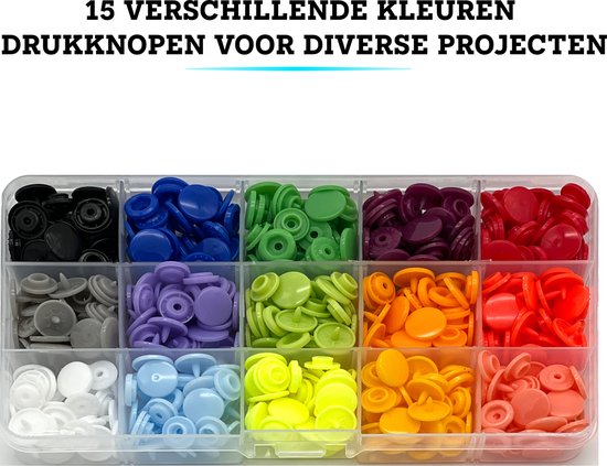 Somstyle Set complet de Boutons-pressoirs avec pinces - 150 boutons-pression - Pinces à pression - Coudre - Multicolore