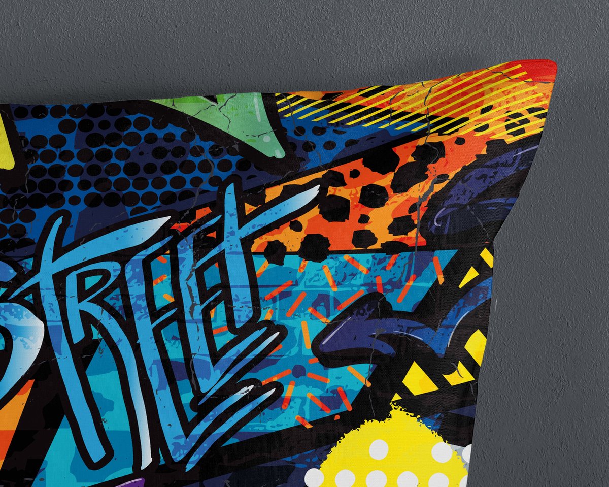 BJCJGGL Kingsize dekbedovertrekset, graffiti-beddengoedset, Aldult Kids - Dekbedovertrek met ritssluiting en 2 kussenslopen 19,75 x 29,5 - zachte ademende microvezel dekbedovertrek 229,9 x 220 cm