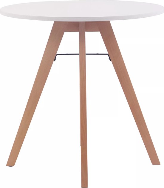 In And OutdoorMatch Kleine keukentafel Eugene - Eettafel keuken - Rond - Eetkamertafel - 75x75cm - 2 tot 4 personen - Wit