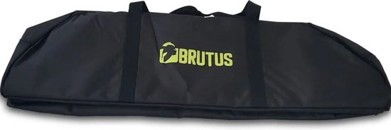 Zwarte draagtas met het BRUTUS logo in het groen.
