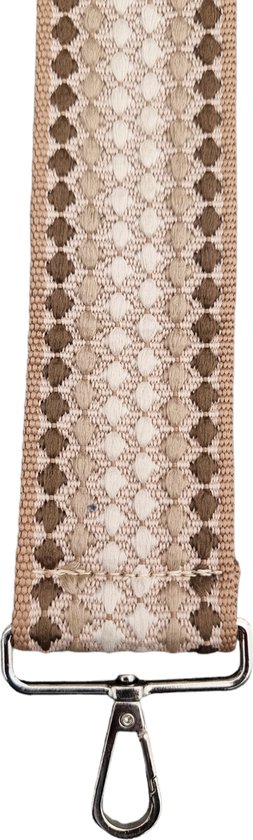 Tasriemen om te wisselen, verstelbare schouderriem voor tassen, tasriem breed, 3,8 cm, schouderriem met karabijnhaak, zilver, schouderriem voor dames, doe-het-zelf riem, beige/kaki, X35