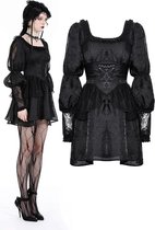 Dark in Love - Gothic princess bubble sleeves Korte jurk - M - Zwart