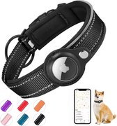 Airtag halsband - Airtag Halsband Kat en Hond - Maat L - Reflecterend en Comfortabel - Zwart