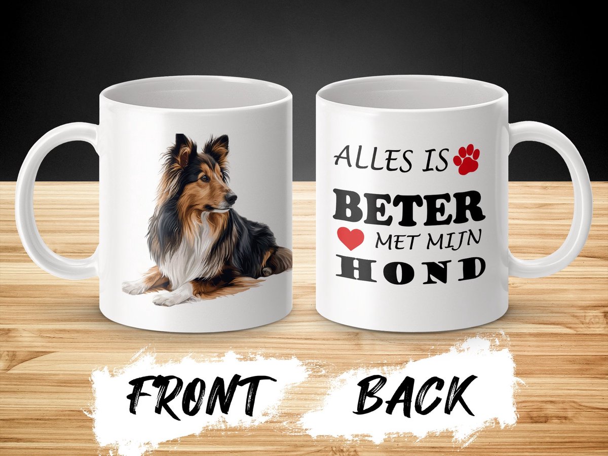 Mok Shetland Sheepdog Alles is beter met mijn hond - dog - doglover