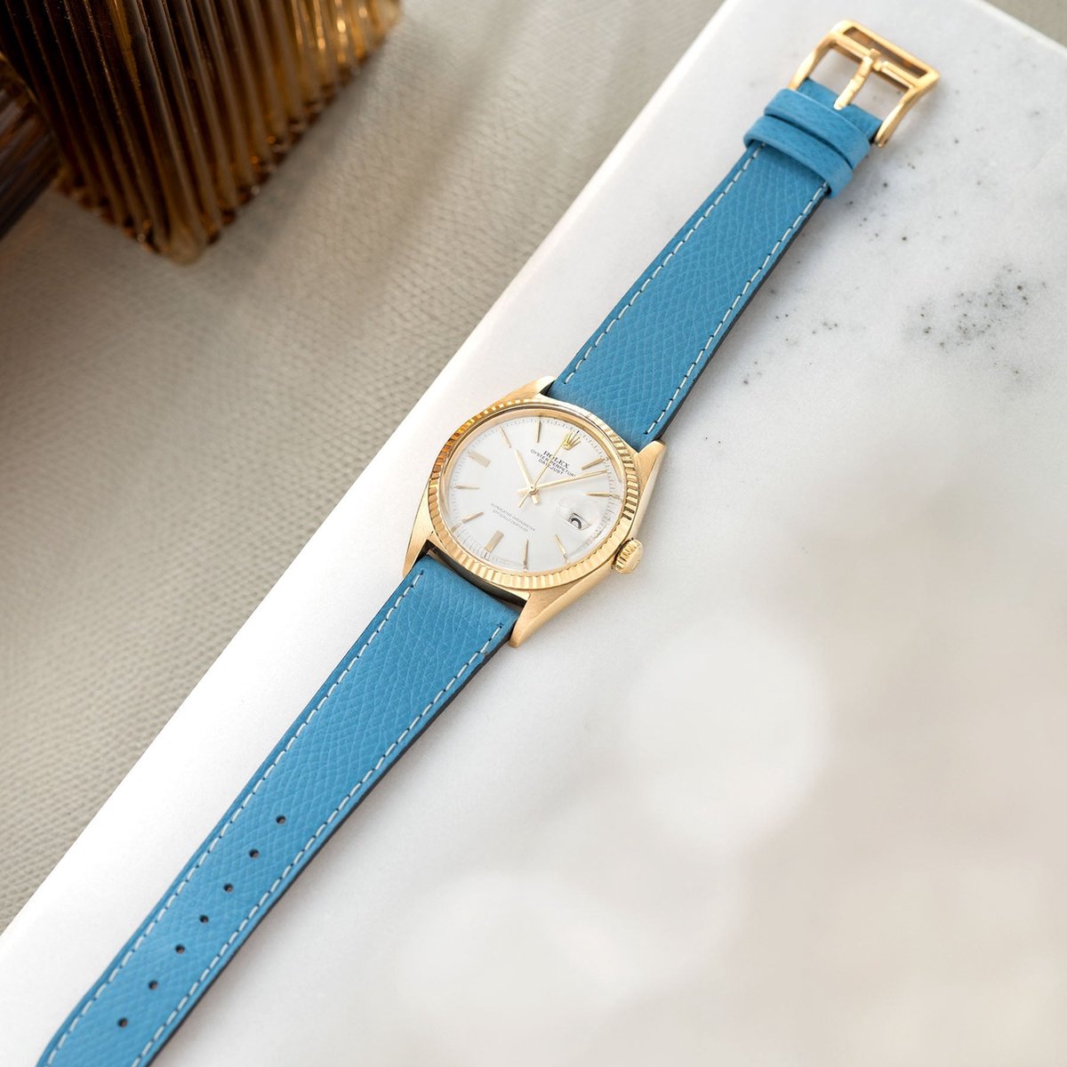 BS Leren Horlogeband Luxury - Sellier Ciel Blue - 20mm