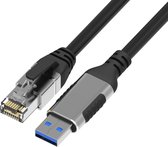 NÖRDIC RJ45A-50 USB-A 3.1 5Gbps naar RJ45 1Gbps Kabel - Geschikt voor Windows, MacOS, Linux, ChromeOS - 5m