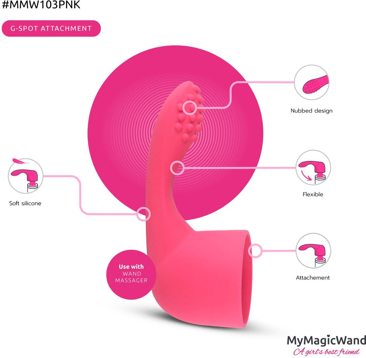 MyMagicWand G-Spot/Prostaat Opzetstuk - Roze