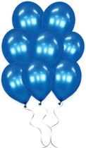 LUQ - Luxe Metallic Metallic Blauwe Helium Ballonnen - 100 stuks - Verjaardag Versiering - Decoratie - Latex Ballon Blauw