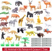 dieren 54 stuks mini-speelgoedset van jungle-dieren, dierenfiguren, dierenwereld, leerstoffen, feestaccessoires, speelgoed voor jongens en kinderen, levensechte wilde dieren, speelset van dieren in het bos