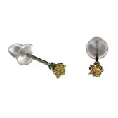 Aramat Jewels - Oorbellen - Zilverkleurig / Geel / 3mm - Zilverkleurig - - - Cadeau