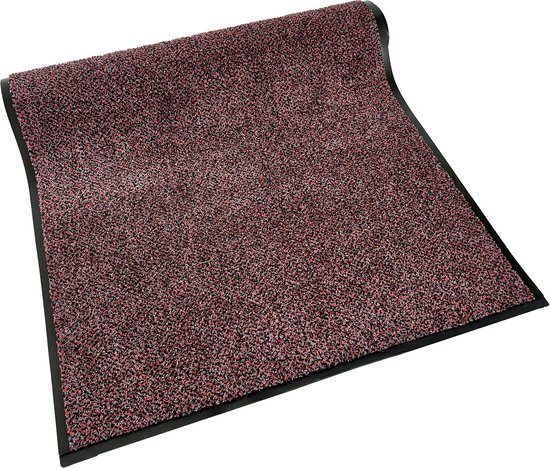 ROYAL grijs/rood 90cm - droogloopmat - droogloop loper voor binnen - antislip onderzijde in verschillende maten verkrijgbaar - afwerking 4 lange zijden stootrand - Formaat: : 90 x 550cm