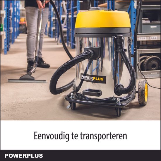 Powerplus elektrische stofzuiger nat-droog POWX325 - 2x1200W - 2 motoren - 2-in-1: zuig- & blaasfunctie - 60l tank - met 4 acc.